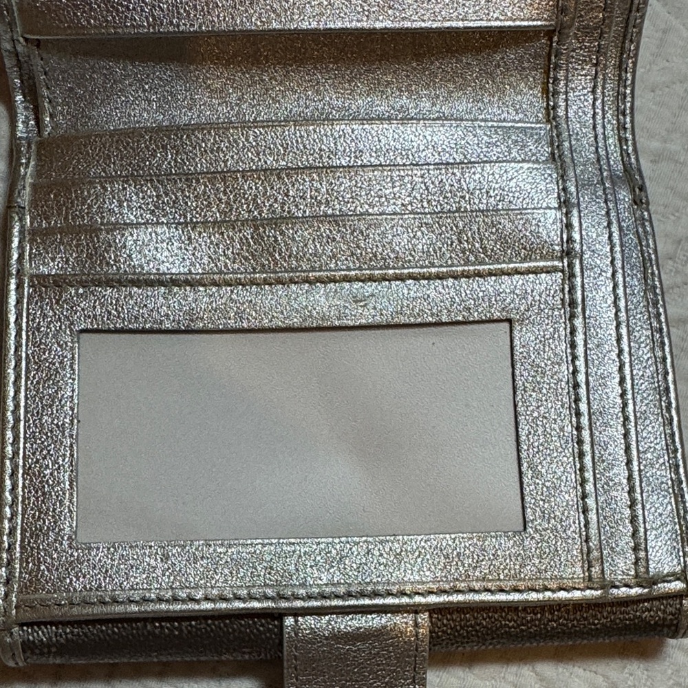 Salvatore Ferragamo Metallic Silver Wallet with Red Box! - Picture 13 of 16